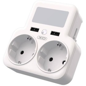 Resim Genel Markalar Xo Simple Is Beauty Wl09 Çoklu Duvar Prizi, 2 Ac + 2 Usb Çıkışlı, Telefon Tutuculu,Smart Gece Lambal 