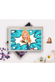Resim Bk Gift Kişiye Özel Kadın Karikatürlü 1000 Parça Profesyonel Puzzle-13 