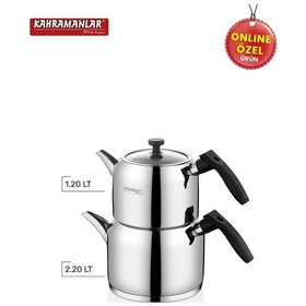 Resim Kahramanlar Delux Orta Boy Black Çaydanlık Takımı Siyah 