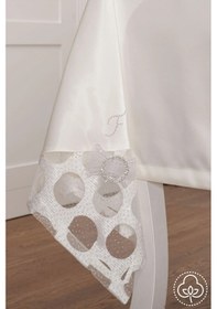 Resim Miranda Lüx Dantelli Monoray Kumaş Krem Masa Örtüsü 170x230cm - 1005 Çok Renkli 