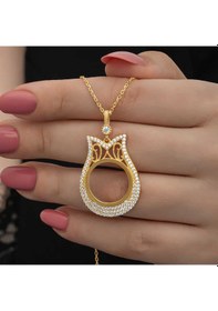 Resim Gümüş Gold Kaplama Çeyrek Altın Takılabilen Kadın Kolye Altın 