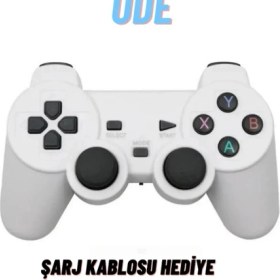 Resim ATAsoft Double Ps3 Uyumlu Kablosuz Analog Oyun Kolu Şarj Kablo Hediye 