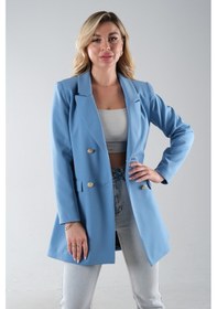 Resim Feminist Bebe Mavi Astarlı Düğme Kapamalı Blazer Ceket 0105123.449 Bebe Mavi 