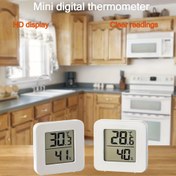 Resim 1 adet Mini Dijital Termometre ve Nem Ölçer, Sıcaklık Anahtarı, HD LCD Ekran, Pil ile Çalışır (Düğme Hücre), Kompakt Tasarım, İç/Dış Mekan Kullanımı için, Şarj Edilemez, Plastik Yapı, İç/Dış Mekan Termometresi, Şık Dijital Ekran, Dayanıklı Plastik G 