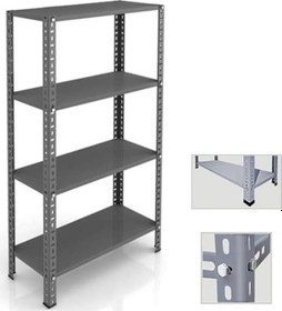 Resim Aferafsistemleri 4 Katlı Çelik Raf 43x93 H:100Cm-200Cm 