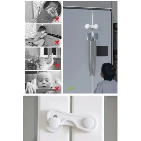 Resim FRY Bebek Çocuk Güvenliği Çekmece ve Dolap Için Kendiliğinde Yapışkanlı Vidasız Kapak Kilidi 