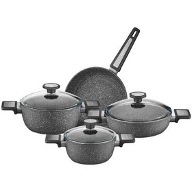 Resim Aryıldız 7 Parça Vortex Tencere Seti Granitium Gri 