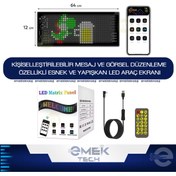 Resim PİNK İTHALAT Kişiselleştirilebilir Mesaj Ve Görsel Düzenleme Özellikli Esnek Ve Yapışkan Led Araç Ekranı 60*12cm 