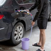 Resim Çift Kontrol Valfi Olan 3 Parça Manuel Yakıt Pompası Seti - Gaz, Dizel, Yağ & Su Transferi için Dayanıklı El Primeri - 1 Hava Yastığı & 2 Kelepçe, Araba Aracı, Yakıt Hattı Pompası 
