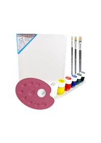 Resim 35x50 Cm Resim Tuvali Boyama Başlangıç Seti - Akrilik Boya Fırça Palet Tuval Set T.s 070 Çok Renkli 