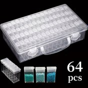 Resim 64'Lü Elmas Boyama Aleti ve Boncuk Depolama Kılıfı, Takı, Boncuklar, El Sanatları, Nail Art, Tohum Kapları için Plastik Organizer Kutu - Sanat Malzemeleri Organizer Seti 