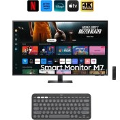 Resim Samsung 43” 109CM UHD Akıllı Smart Monitör TV 4K Ultra HD Görüntü Şık Ince Tasarım + Logitech Kablosuz Klavye 