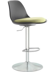 Resim Bürocci Nadya Bar Sandalyesi - Krem Deri - Metal Ayaklı Bar Taburesi - 9537s0115 