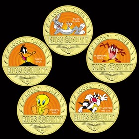 Resim Looney Tunes Daffy Duck Sylvester the Cat Karikatür Karakter Toplu Madeni Para, Parti Baskı Para Anma Para, Karışık Renk, Doğum Günü, Babalar Günü, Anneler Günü, Gençler Günü Hediyesi İçin Mükemmel 