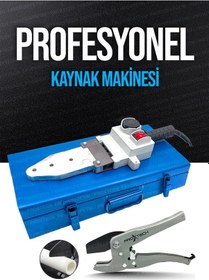 Resim Ağır Hizmet Çift Residans Isı Ayarlı Pprc Plastik Boru Kaynak Makinesi Çantalı Pro Makaslı Set 