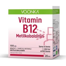 Resim Voonka Vitamin B12 Metilkobalamin Damla-Sprey 20 Ml 