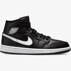 Resim Nike Air Jordan 1 Mıd Dv0991-001 Siyah Kadın Ayakkabı Siyah 