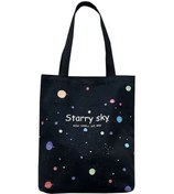 Resim Kardelenglobal Yıldızlı Kanvas Tote Çanta - Okul Ve Alışveriş İçin Moda Omuz Çantasımavikadın Mavi 