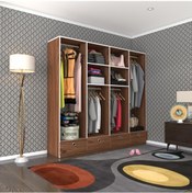 Resim Kenzlife giysi dolabı 4 bölmeli 4 çekmeceli kamil 182*200*42 cvz dolap kapaksız 