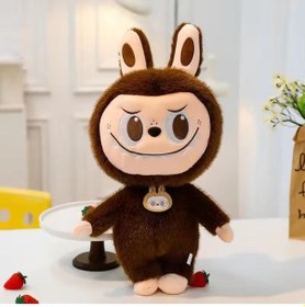 Resim Kahverengi Dragon Labubu Peluş Oyuncak Kuyruklu Seri Labubu Peluş Oyuncak 