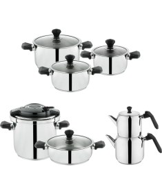 Resim Schafer Atlas Çelik Çeyiz Seti 14 Parça-Siyah 