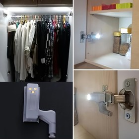 Resim HOTU 10 Adet Hareket Sensörlü LED Dolap Işıkları - Sıcak & Beyaz Işık, Gri Plastik Tasarım, Mutfak, Dolap, Yatak Odası ve Oturma Odası için Pil ile Çalışır, Kapılara & Dolaplara Kolay Kurulum 