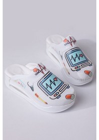 Resim Arel Medikal Ortopedik Doktor Ve Hemşire Terliği Kadın Sabo Terlik Ekg Sağlık Personeli Terliği Ekg 