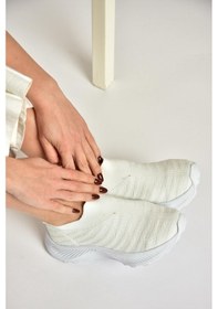 Resim Fox Shoes P239503304 Beyaz Triko Kumaş Kadın Spor Ayakkabı Sneakers Beyaz-kumaş Beyaz 