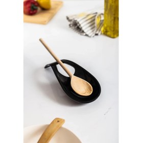 Resim sky akrilik siyah tezgah üstü kirli kaşıklık & kepçe altlığı 