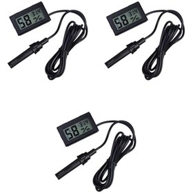 Resim 3 Adet Dijital Ekran Sıcaklık Ve Nem Ölçer - Termometre Higrometre Kuluçka 