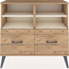 Resim Arges Şifonyer 4 Raflı 2 Çekmeceli 88x30x80 Çam-aytaşı/çam Aytaşı/çam 