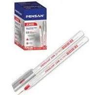 Resim Pensan 2305 Üçgen Tükenmez Kalem 0.5 mm 50 Adet - Kırmızı 