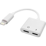 Resim CoverZone Apple iPhone Lightning to Lightning Şarj Kulaklık Çoklayacı Konuşma Destekli Beyaz 