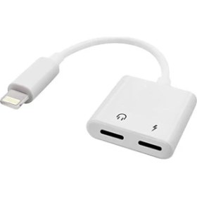Resim CoverZone Apple iPhone Lightning to Lightning Şarj Kulaklık Çoklayacı Konuşma Destekli Beyaz 