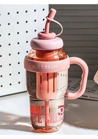 Resim Bıgmug Ice Cream Tritan Pipetli Suluk Detoks Matara 1300 Ml Pembe 