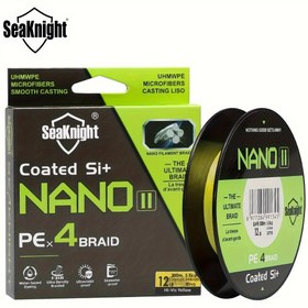 Resim SeaKnight NANO II Örgülü Balıkçılık Hattı - 100M/300M 4-Strand PE, Tuzlu Su ve Tatlı Su Uyumlu, 3.18/4.08/5.44/6.8KG Test, Dayanıklılık İçin Ultra-Örgülü, Yüksek Performanslı Tensil Gücü, Sarı 