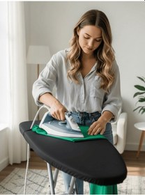 Resim Beylini Ütü Masası Kılıfı Yanmaz Lastikli Süngerli Ütü Masası Örtüsü Ayarlanabilir Ütü Masası Bezi Siyah 50x150 Cm Siyah 