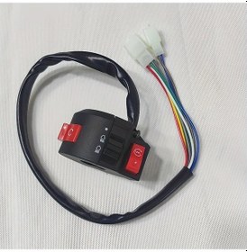 Resim Tongdashop 1 Adet 3'lü Anahtarlı Elektrikli Off-road Plaj Motosikleti Aksesuar Seti - Korna Sinyal Marş Stop Siyah 