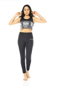 Resim FİTFORMGİYİM Orjınal %100 Sauna Etkili Ince Unisex Siyah Kadın Erkek Spor Takım (ATLET TAYT) 