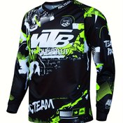 Resim 2024 Motocross Dağ Enduro Yarış Forması - MTB Yarış Uzun Kollu Gömlek V-Yaka, Cesur Grafik Baskı, Erkekler ve Kadınlar için Tüm Mevsim Konforu, Bisiklet, Koşu, Yürüyüş ve Günlük Giyim için Açık Hava Sporları Üstü, Motocross Forması, Rahat Bisiklet Giyim 