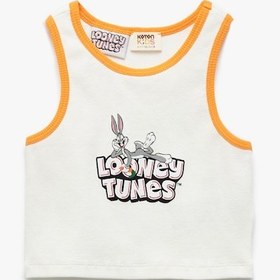 Resim Koton Bugs Bunny Baskılı Ribanalı Lisanslı Bisiklet Yaka Atlet Ekru 5skg30120ak Ekru 