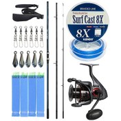 Resim Yekoutdoor Profesyonel Olta Seti Shimano Kamış Alivio Surf T 450 Bx-g 4,50m 225g 3pc&okuma Ceymar C-6000a 7+1bb Olta Makinesi 