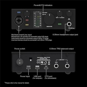 Resim AyrStore Topping Professional E1X2 Otg | Black Yüksek Kalite Usb-C Ses Kartı: 1-Giriş/2-Çıkış 24BIT/192KHZ 