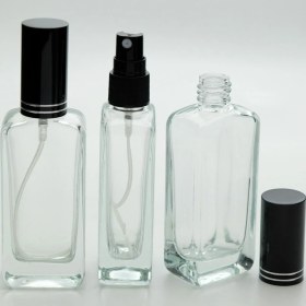 Resim D&B Parfüm Şişesi 50 ml (5 Adet) S(TEKRAR DOLDURULABİLİR) iyah Kapak Plastik Valf Içbükey Boş Şişe 