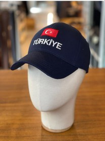 Resim Hamze Türkiye Bayrak Nakışlı Pamuklu Unisex Cap Şapka Lacivert 