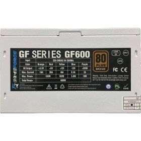 Resim GameForce GF600 Beyaz 600W 80+ Bronz Sertifikalı Güç Kaynağı 