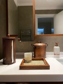 Resim Rattan Hazeran Kare Tepsi Eskitme Model-24x24 Cm %100 Doğal Hazeran 