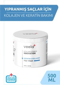 Resim Veela yıpranmış saçlar için kolajen ve keratin bakım maskesi - keratin & collagen hair mask 