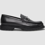 Resim Cabani %100 Hakiki Deri Siyah Tokalı Erkek Günlük Ayakkabı Siyah 