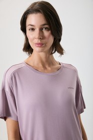 Resim Saten yaka detaylı şort takım - MAUVE / M 